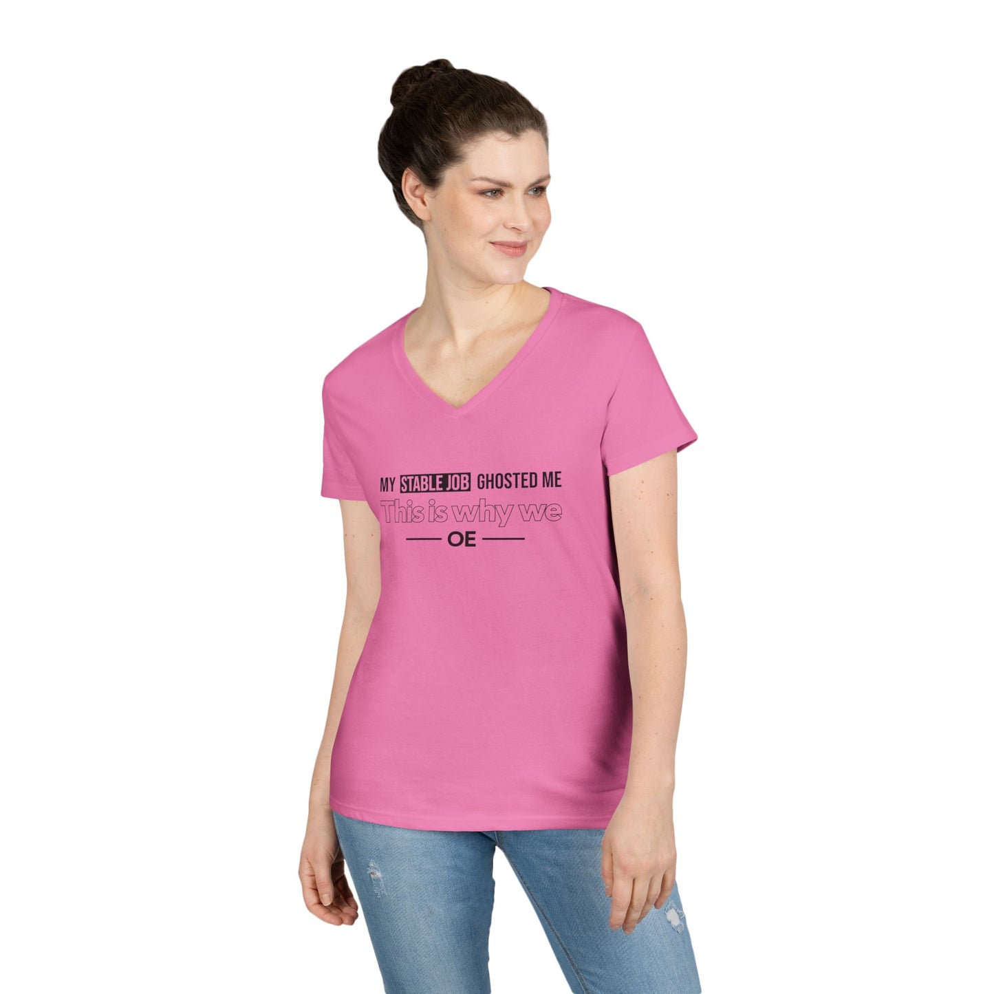 My Stable Job Ghosted Me - Women V-Neck Tee