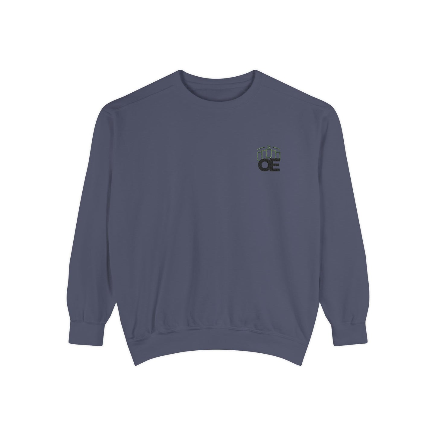 Premium unisex garment-dyed sweatshirt with embroidered OE logo