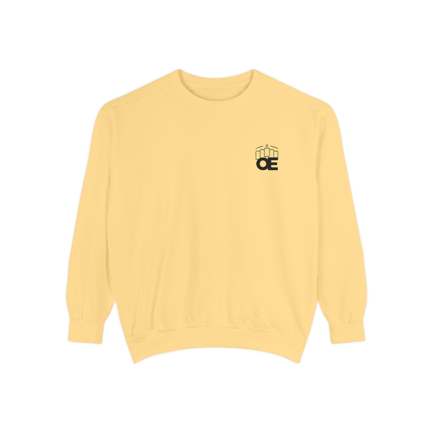 Premium unisex garment-dyed sweatshirt with embroidered OE logo