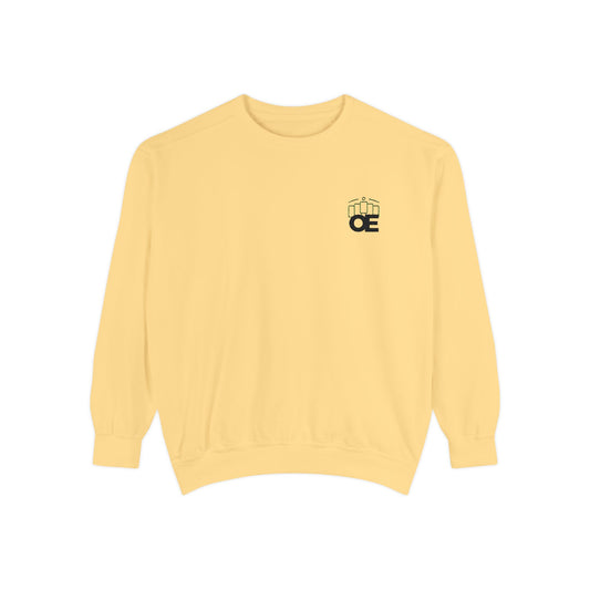 Premium unisex garment-dyed sweatshirt with embroidered OE logo