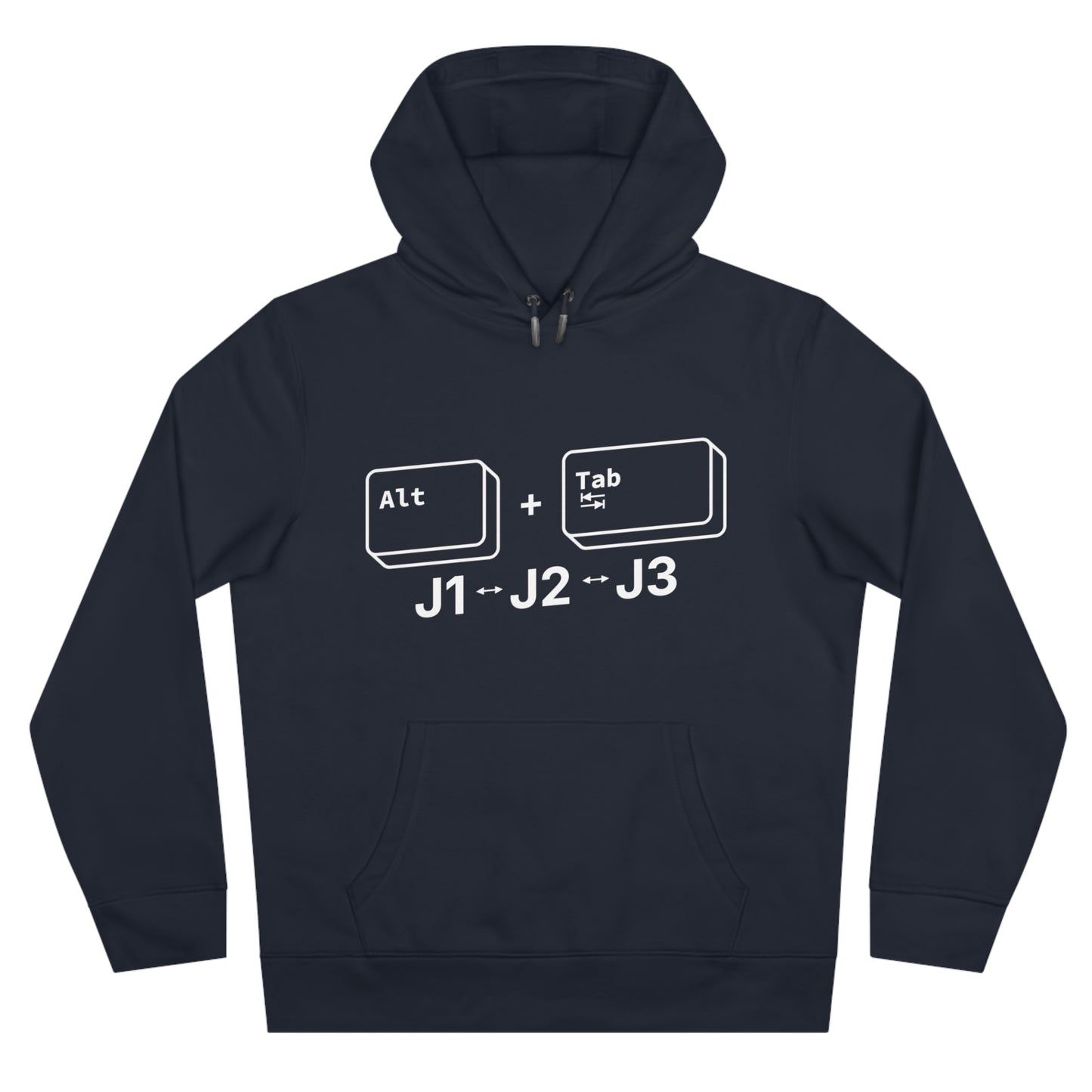 Tech King Hooded Sweatshirt - 'Alt + Tab J1, J2, J3' Design