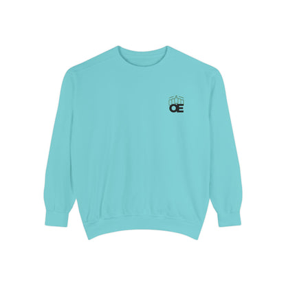Premium unisex garment-dyed sweatshirt with embroidered OE logo
