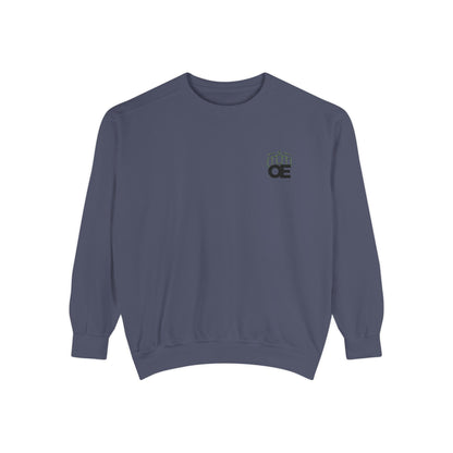 Premium unisex garment-dyed sweatshirt with embroidered OE logo