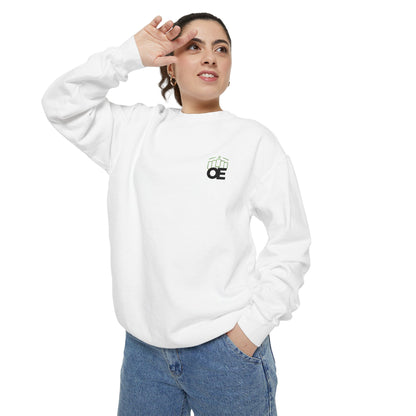 Premium unisex garment-dyed sweatshirt with embroidered OE logo