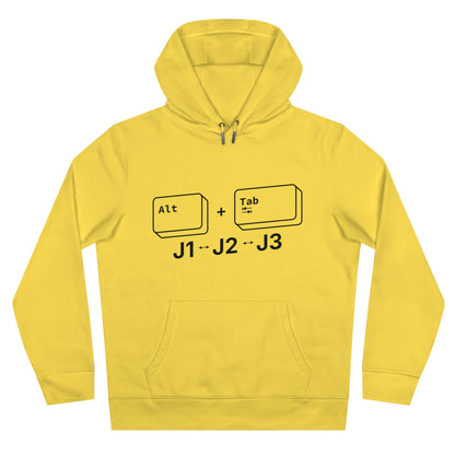Tech King Hooded Sweatshirt - 'Alt + Tab J1, J2, J3' Design