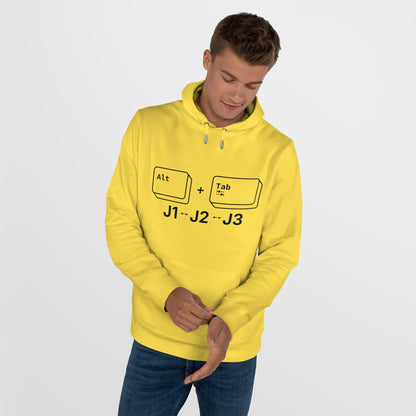 Tech King Hooded Sweatshirt - 'Alt + Tab J1, J2, J3' Design