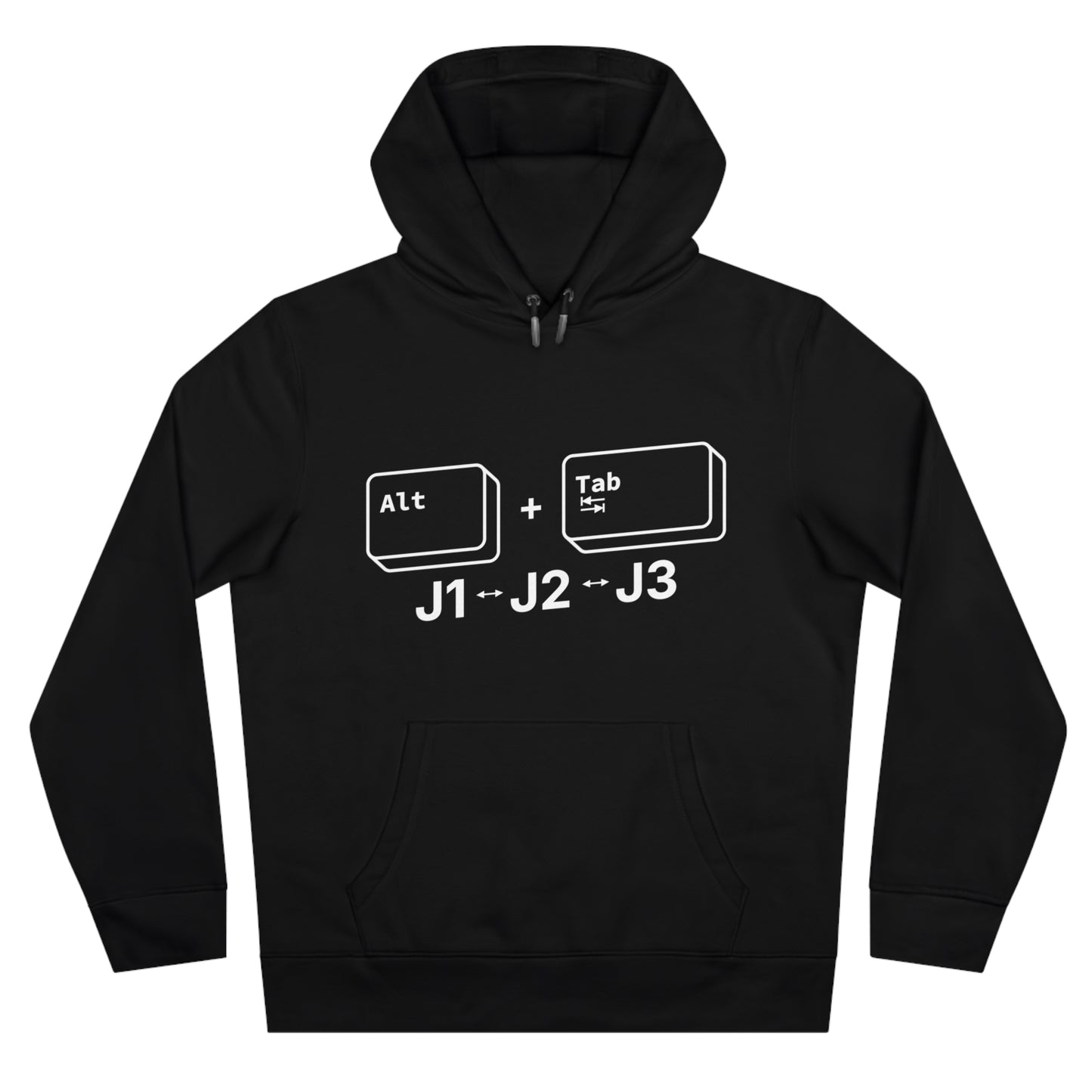 Tech King Hooded Sweatshirt - 'Alt + Tab J1, J2, J3' Design