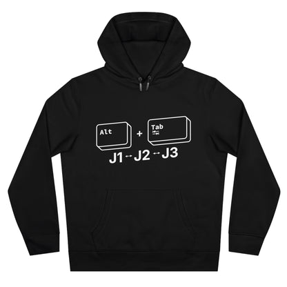 Tech King Hooded Sweatshirt - 'Alt + Tab J1, J2, J3' Design