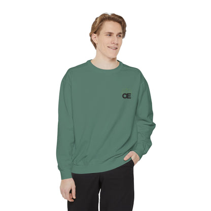 Premium unisex garment-dyed sweatshirt with embroidered OE logo