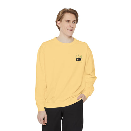 Premium unisex garment-dyed sweatshirt with embroidered OE logo