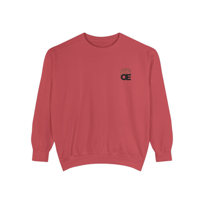 Premium unisex garment-dyed sweatshirt with embroidered OE logo
