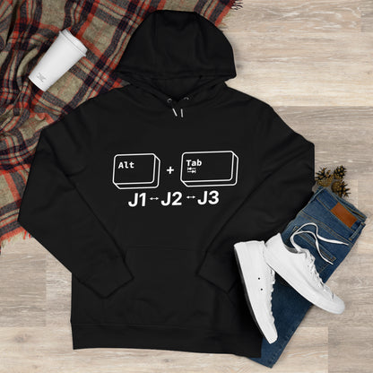 Tech King Hooded Sweatshirt - 'Alt + Tab J1, J2, J3' Design