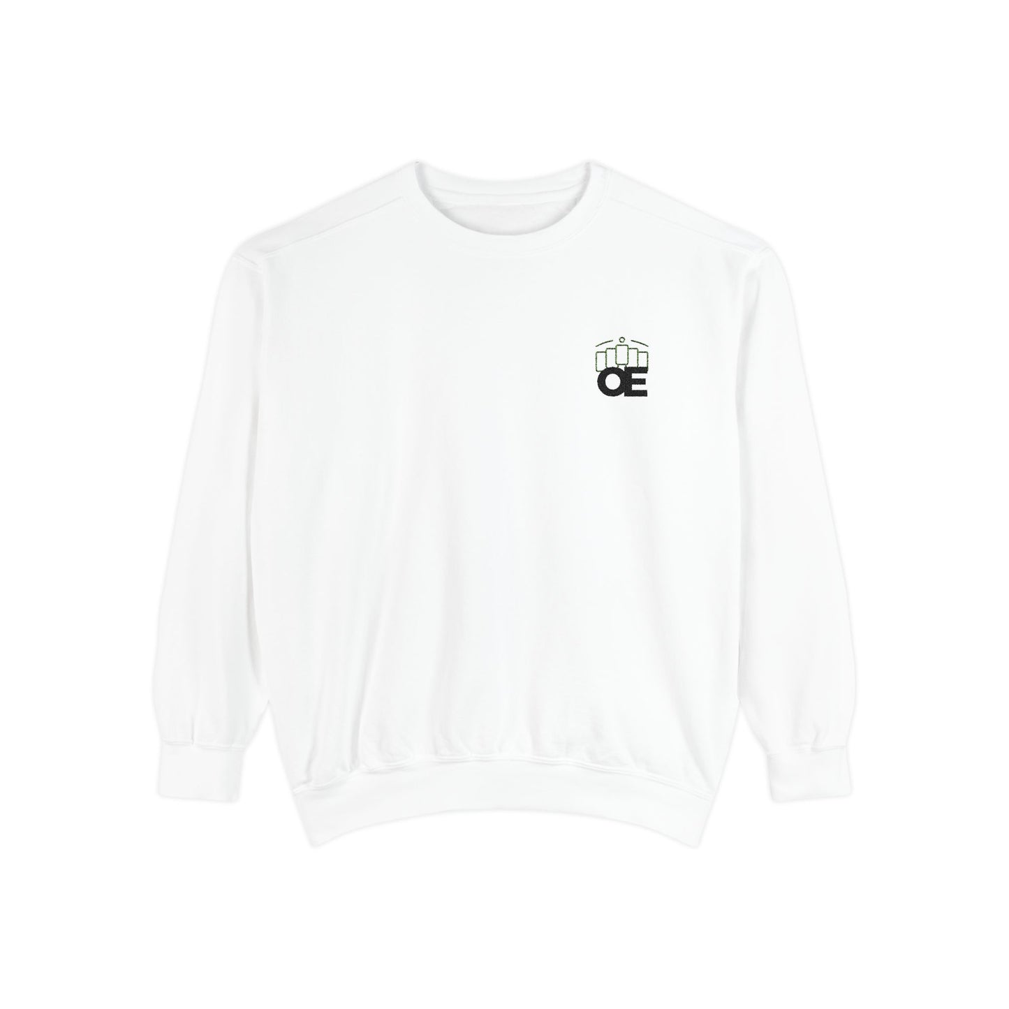 Premium unisex garment-dyed sweatshirt with embroidered OE logo