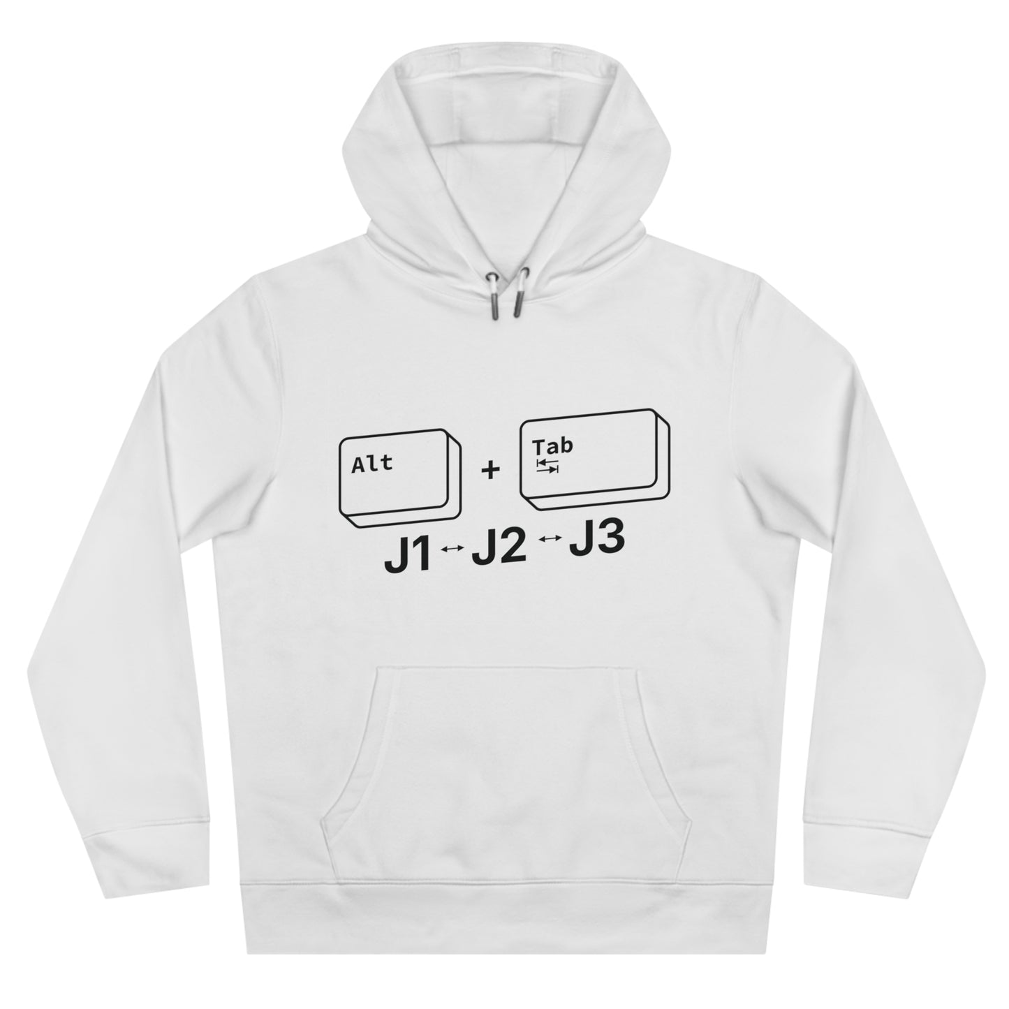 Tech King Hooded Sweatshirt - 'Alt + Tab J1, J2, J3' Design