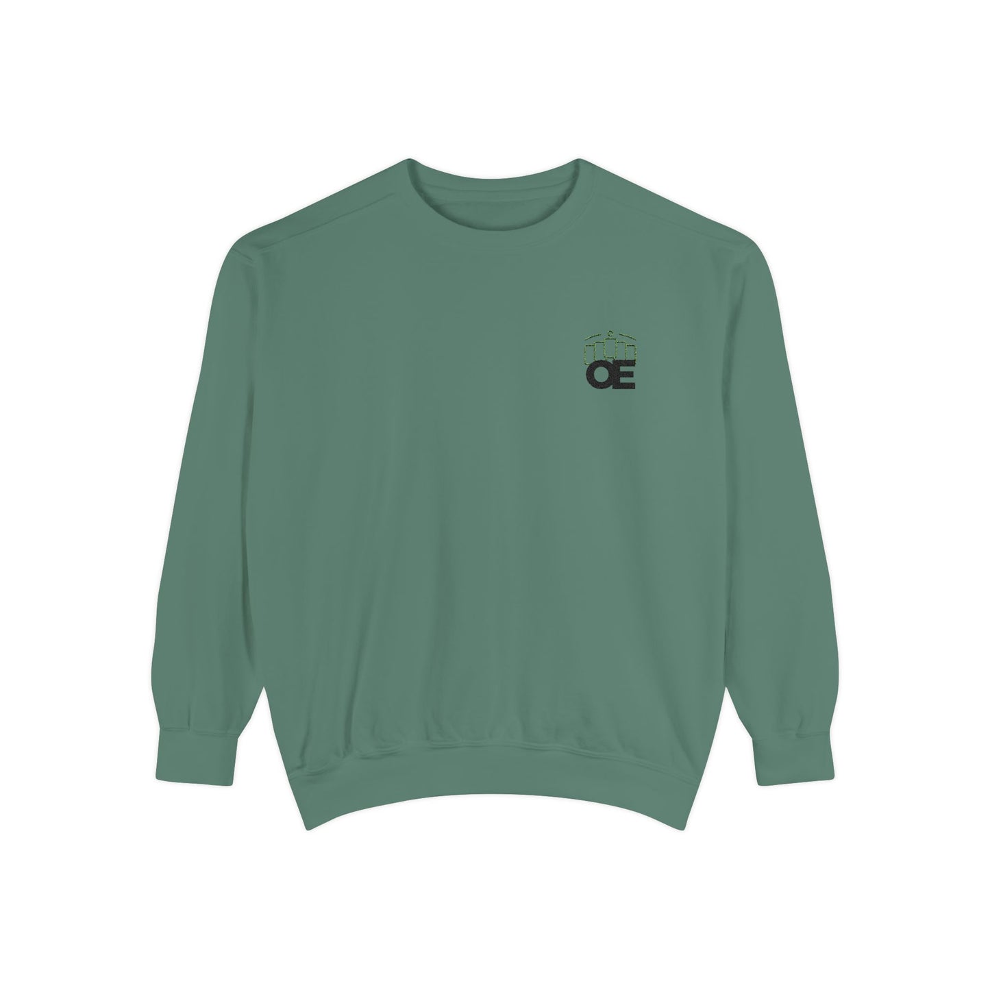 Premium unisex garment-dyed sweatshirt with embroidered OE logo