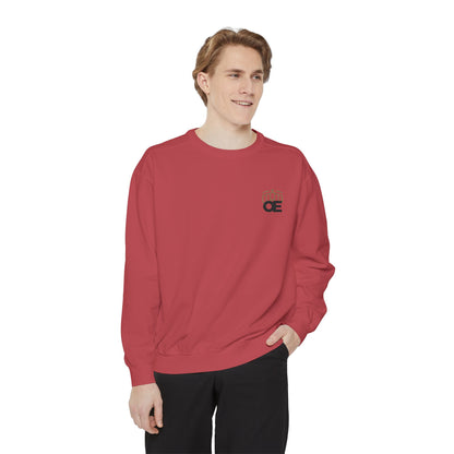Premium unisex garment-dyed sweatshirt with embroidered OE logo