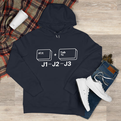 Tech King Hooded Sweatshirt - 'Alt + Tab J1, J2, J3' Design